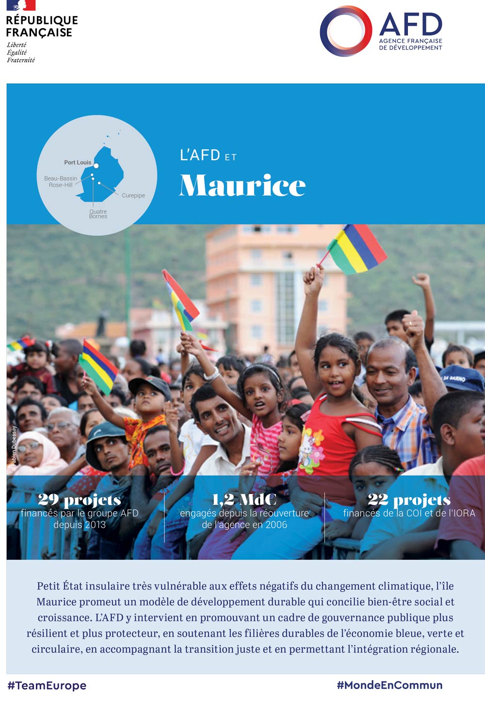 L'action de l'AFD à Maurice, océan Indien, développement